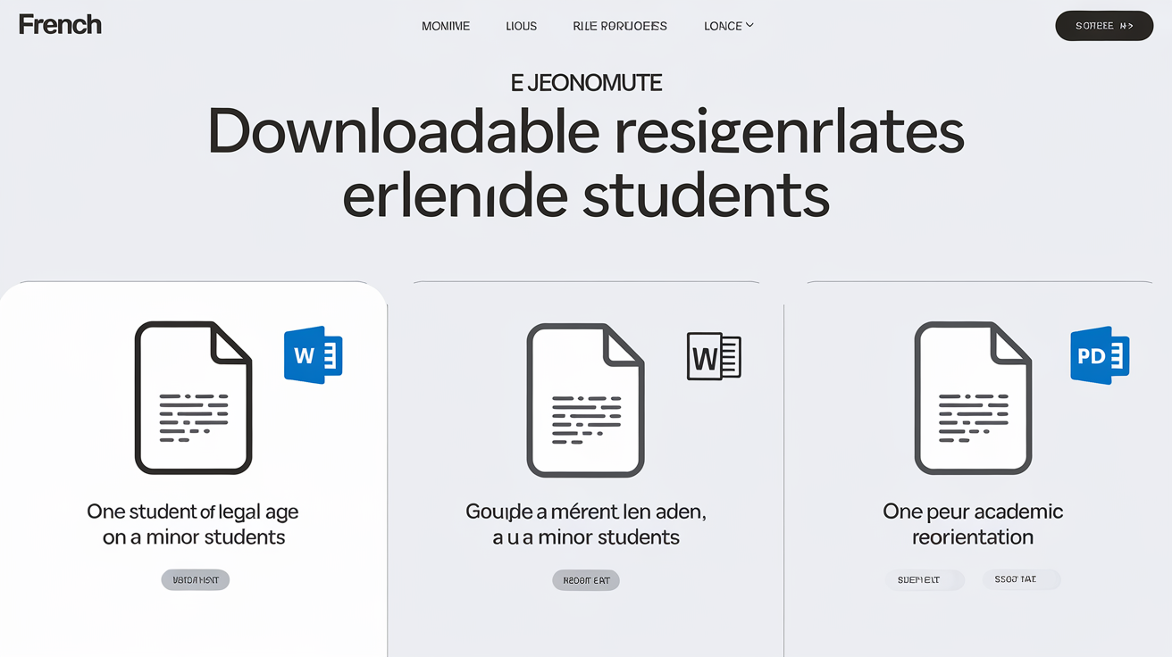 Bannière de téléchargement des modèles de lettre de démission pour le lycée, formats Word et PDF disponibles