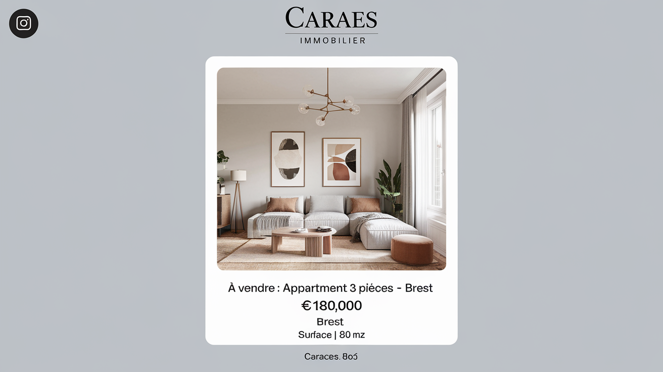 Annonce typique Caraes Immobilier Brest : style direct et factuel