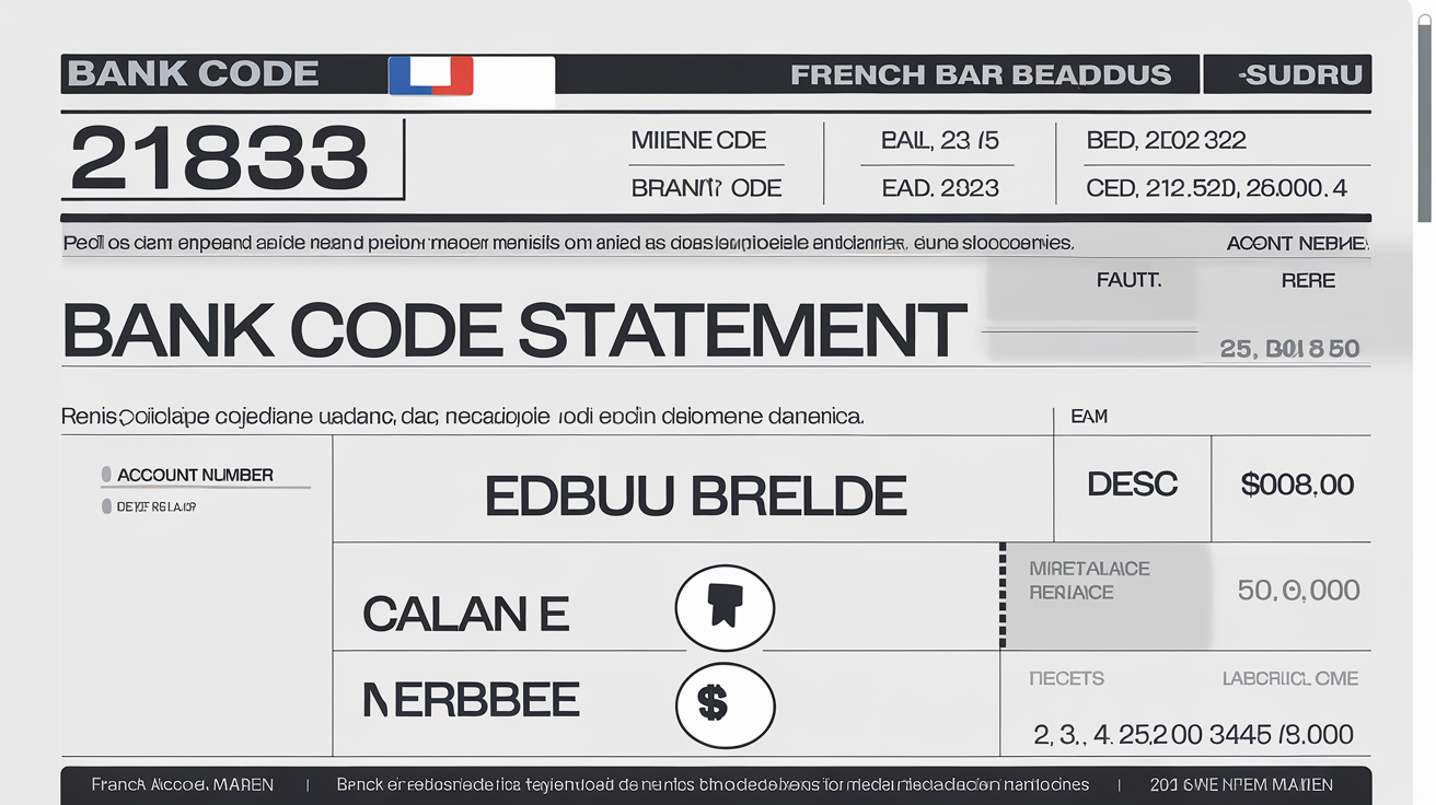 Exemple de RIB avec le code banque 21833 mis en évidence.
