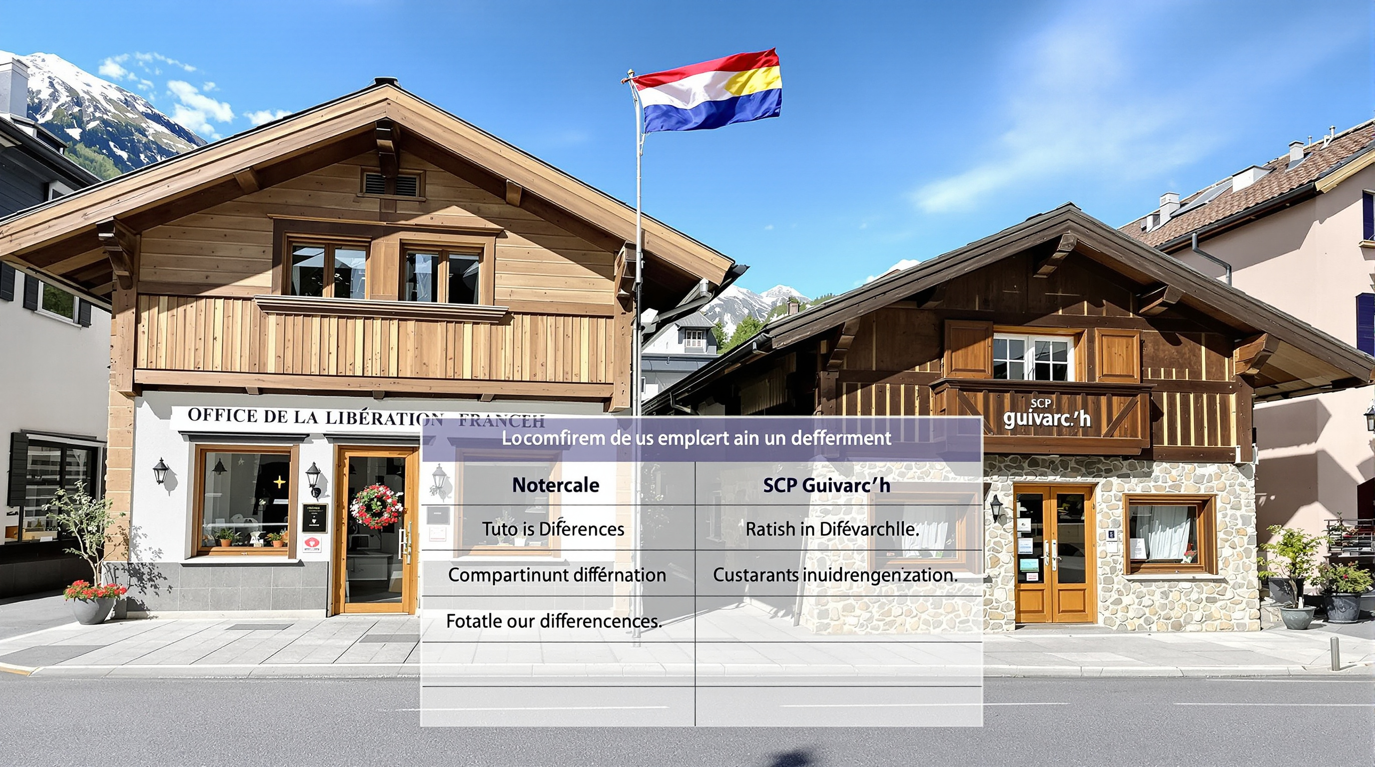 Façades Office Notarial Cluses tableau comparatif montagne