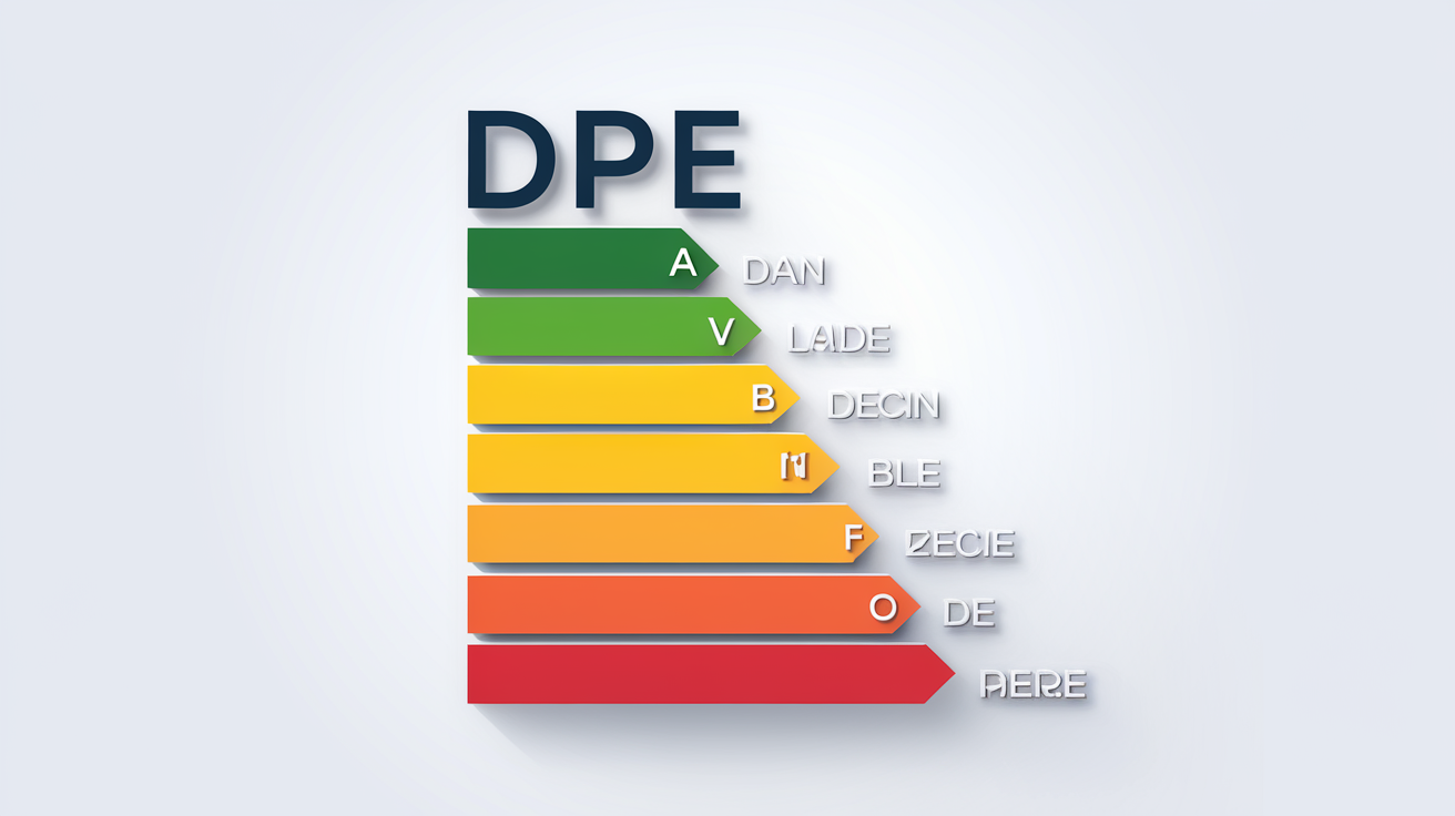 Illustration du label DPE avec les barres colorées de A à G montrant la relativité du diagnostic.