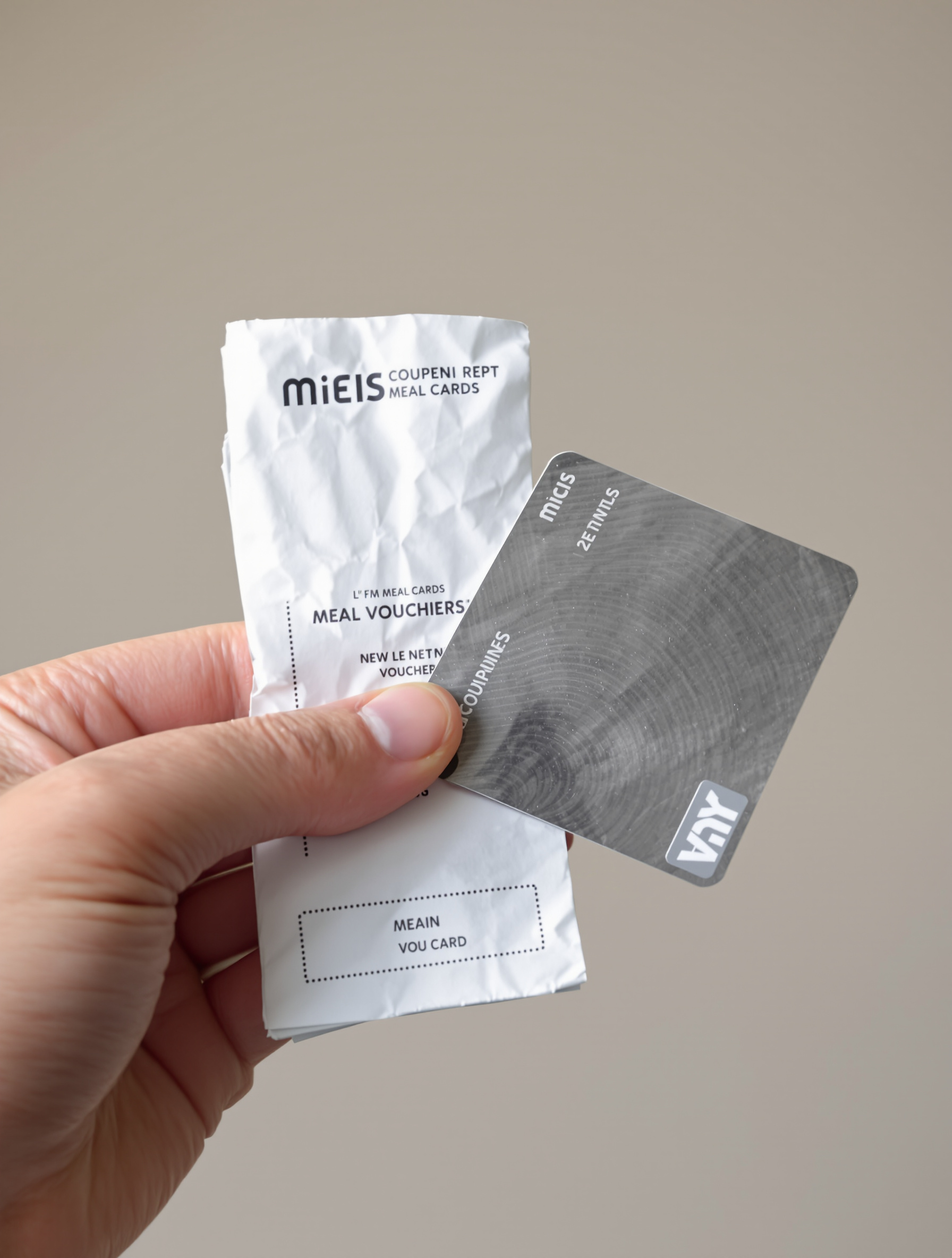 Comparatif main carnet tickets restaurant papier et carte titre-restaurant neuve