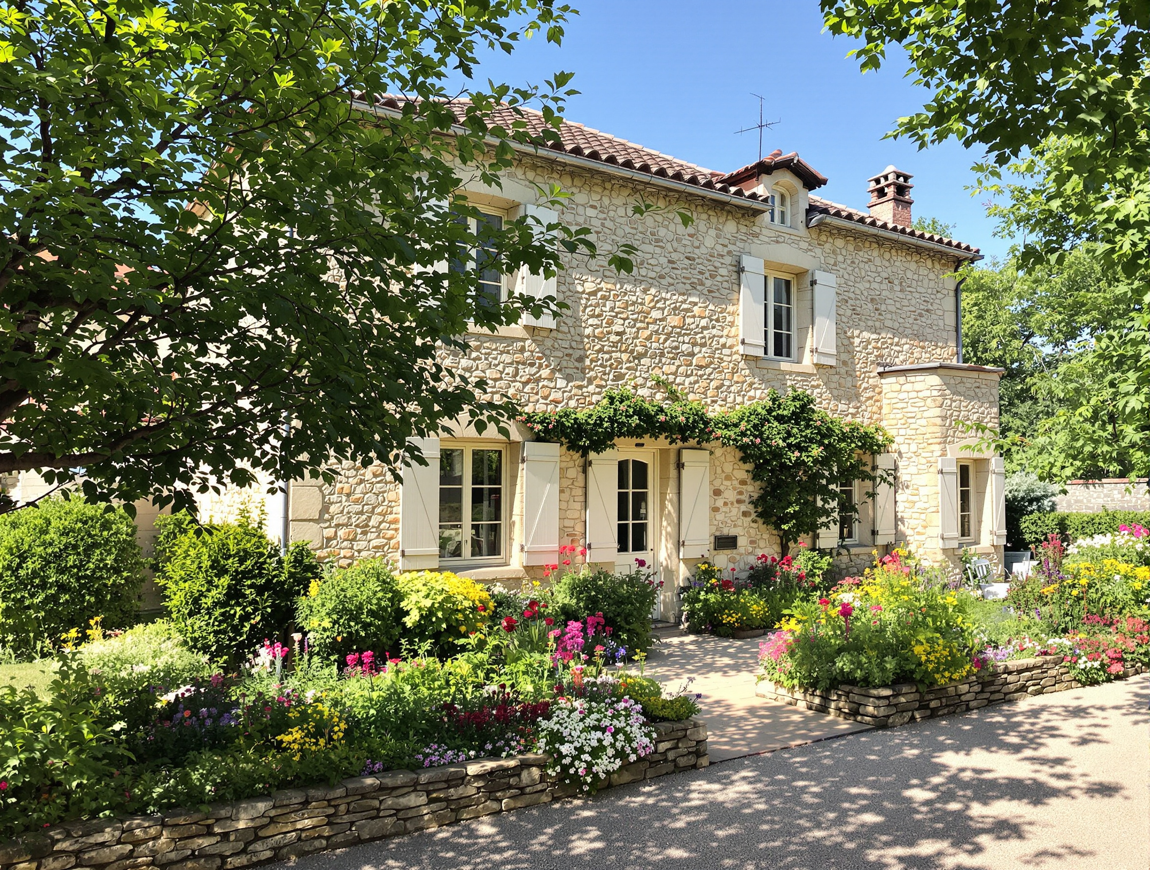 Maison de caractère typique de l'Indre avec jardin, idéale pour illustrer les transactions immobilières locales.