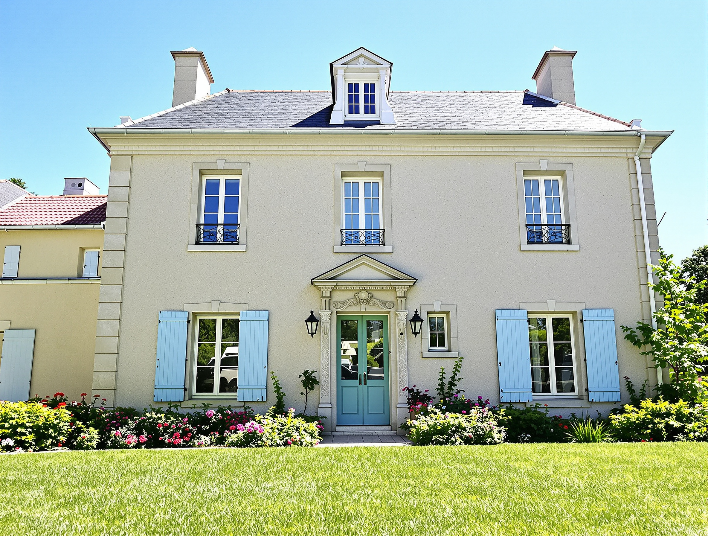 façade Mancelle lumineuse avec jardin au Mans