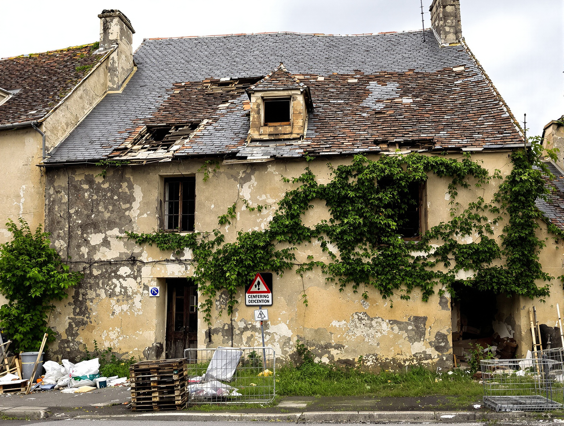 Maison meulière ancienne en mauvais état à Savigny-sur-Orge