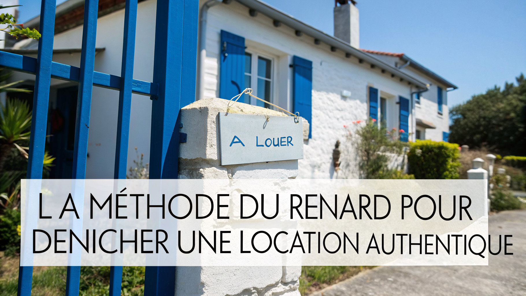 Maison typique vendéenne à louer avec pancarte manuscrite