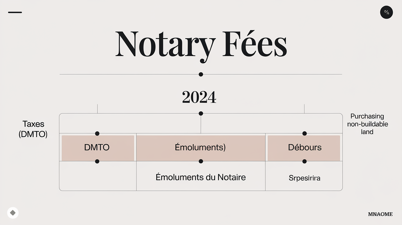 Infographie répartition frais de notaire terrain non constructible