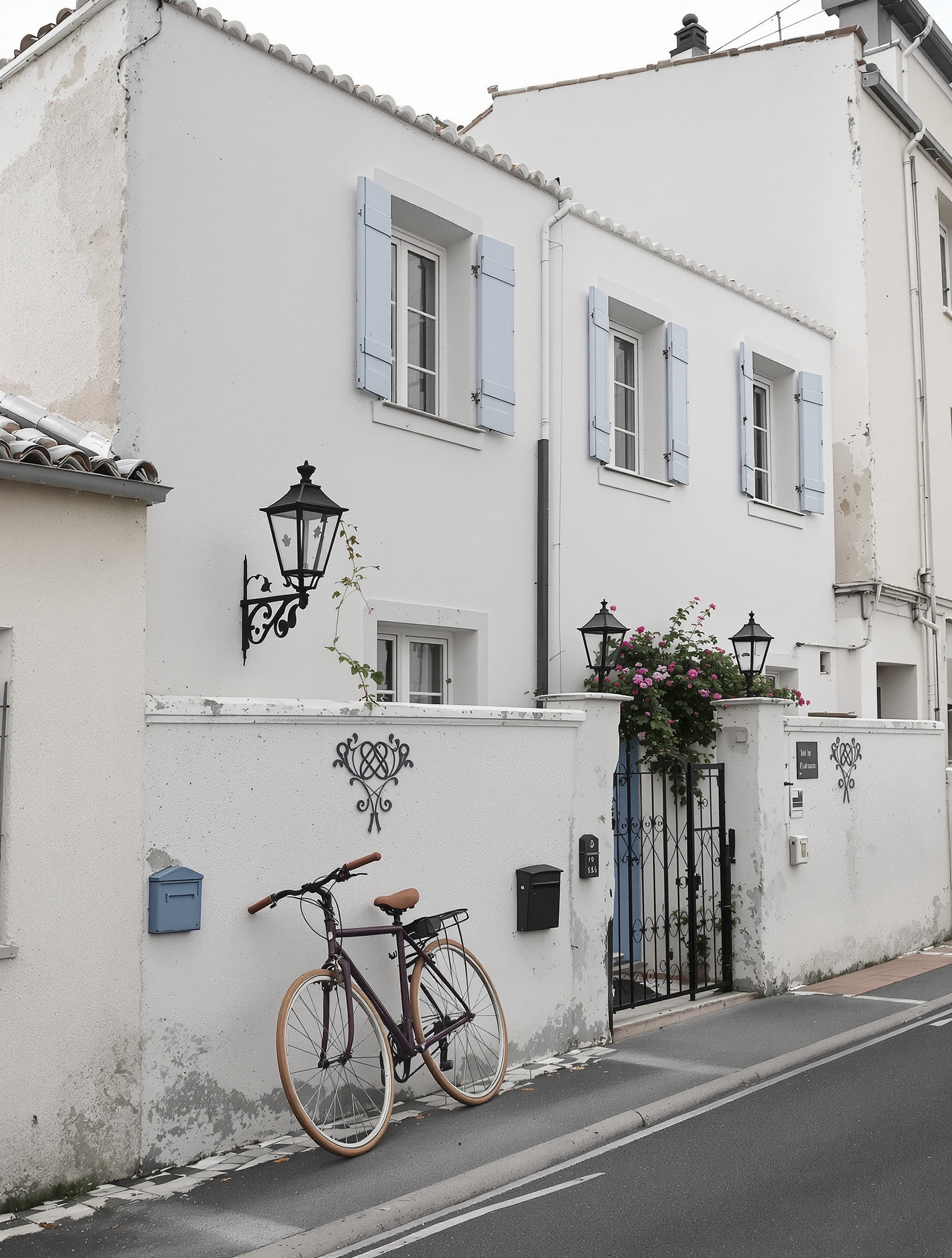 Rue résidentielle typique de Saint-Gilles-Croix-de-Vie avec une maison discrète à louer.