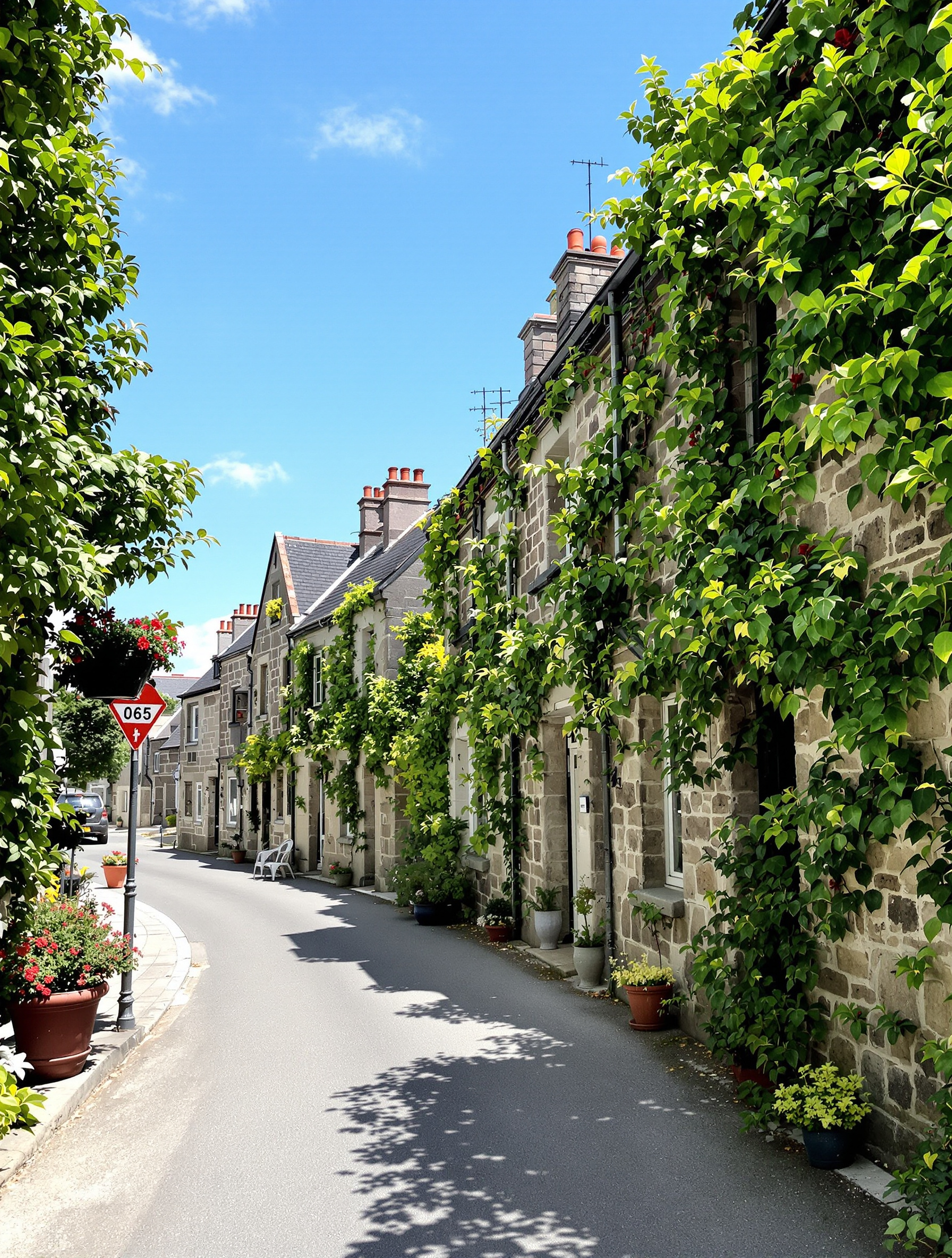 Rue typique calme Saint-Nicolas Granville