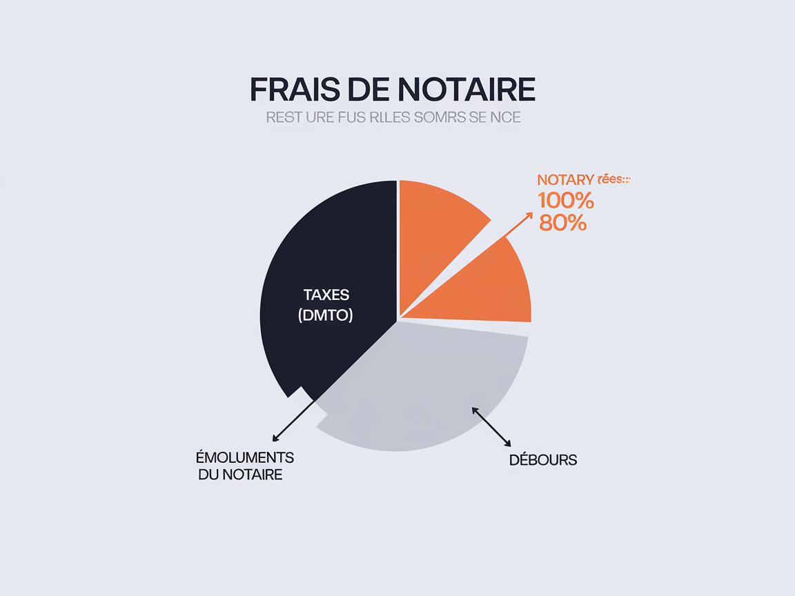 Schéma camembert répartition frais notaire ancien immobilier
