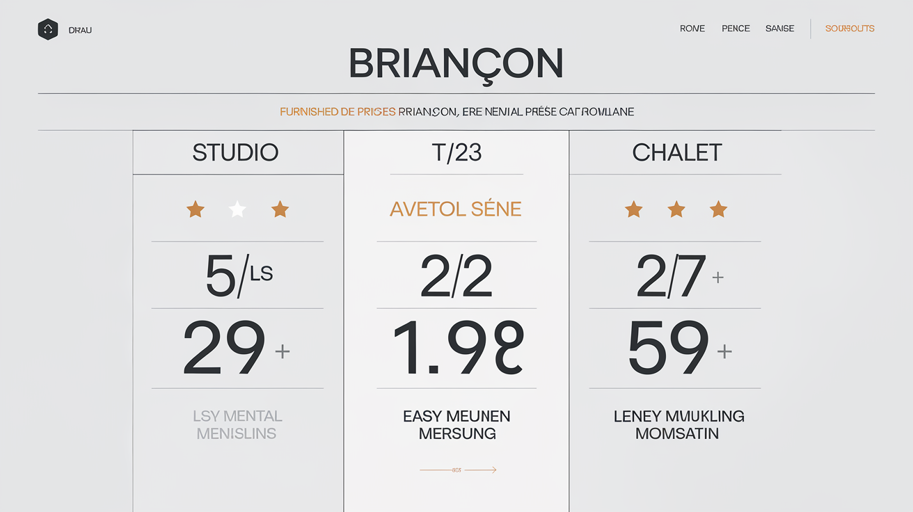 Tableau loyers meublés Briançon comparatif