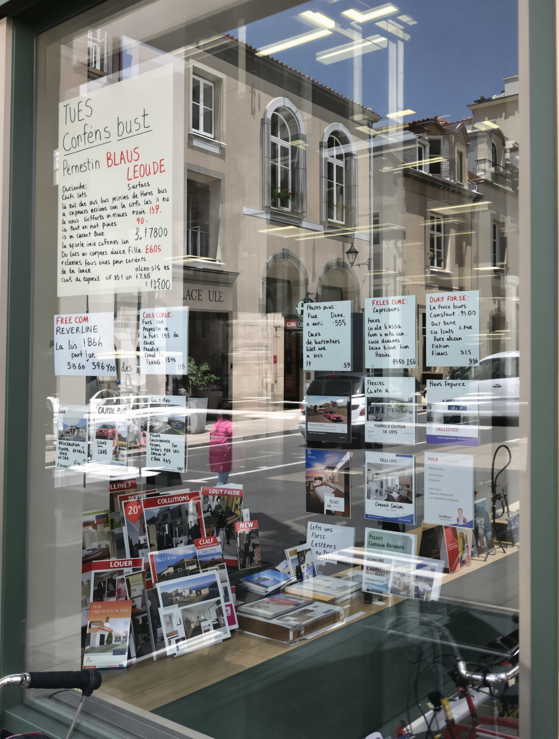 Vitrine d'une agence immobilière typique à Pénestin