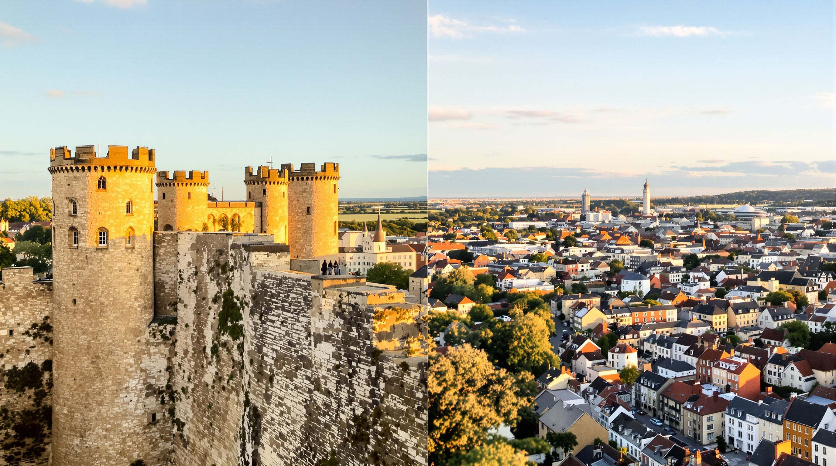 Vue panoramique de Longwy illustrant le contraste entre remparts historiques et urbanisme moderne