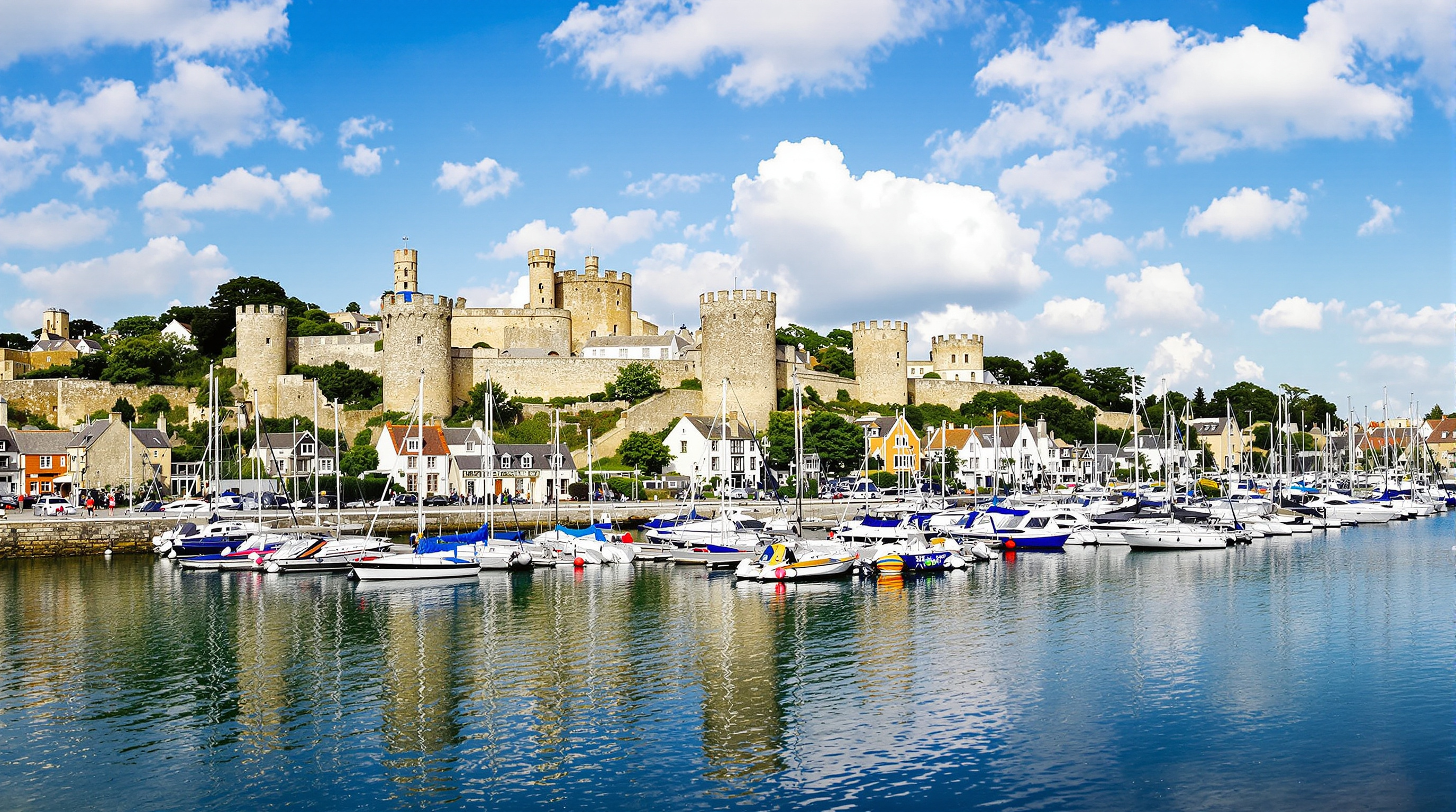 Vue panoramique sur le port de plaisance et la Ville Close de Concarneau, en Bretagne, illustrant le cadre de vie exceptionnel pour une location de maison.